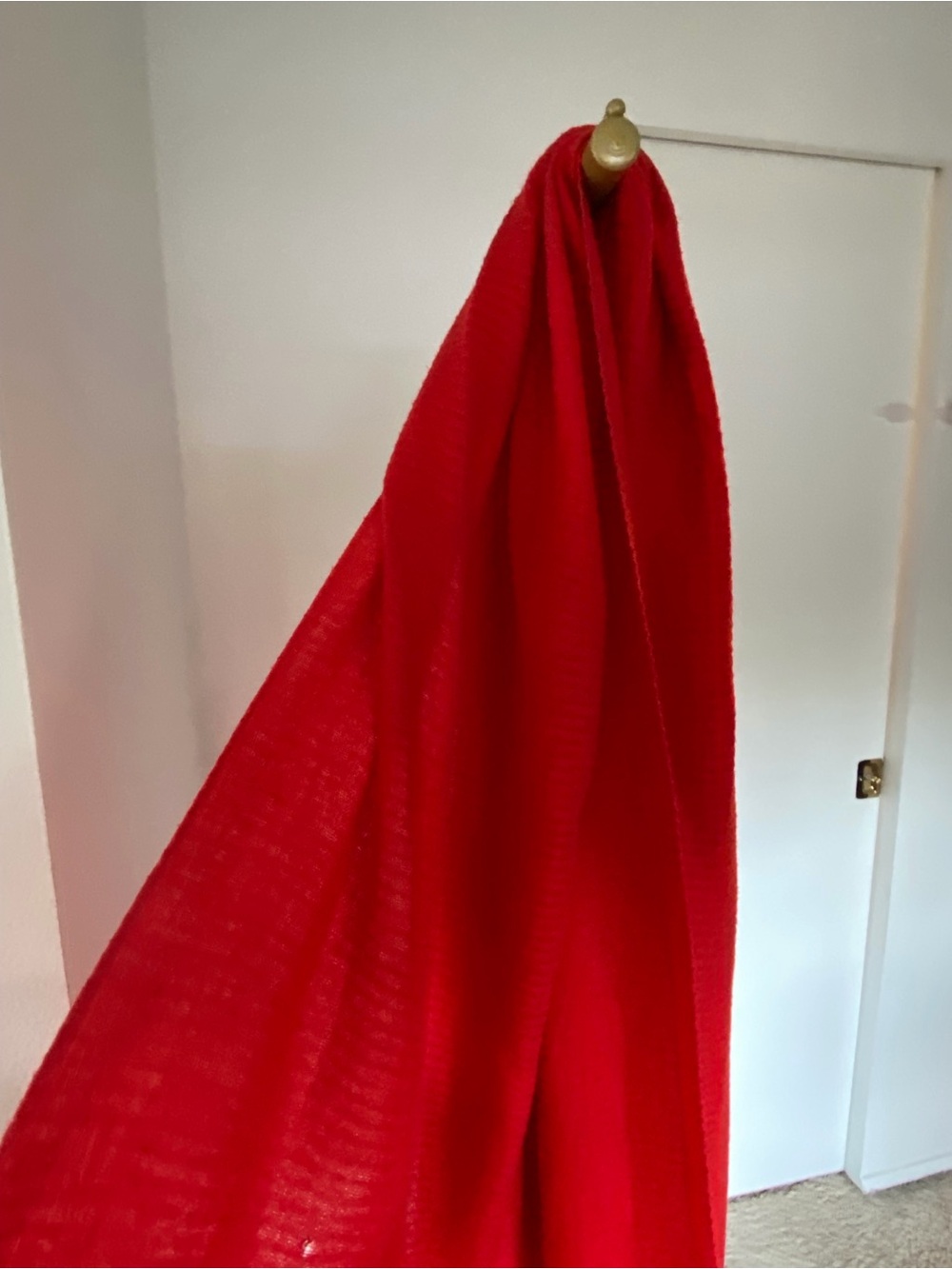 ZARA Accessories Oversized Red Textured Lightweight Scarf Wrap - Picture 11 of 11